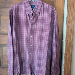 Dockers‎ Red Casual Button Down Shirt with Plaid Pattern